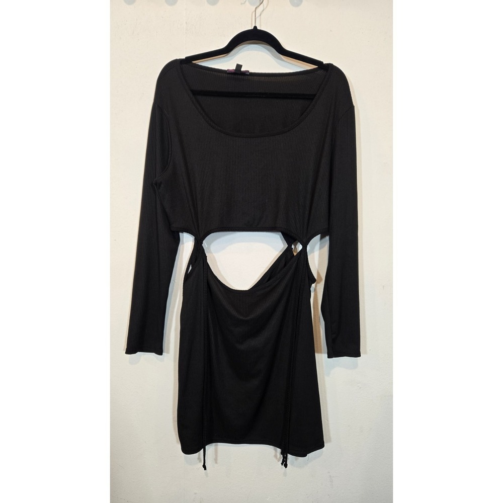 Discreet Stretchy Black Curout Dress 1X